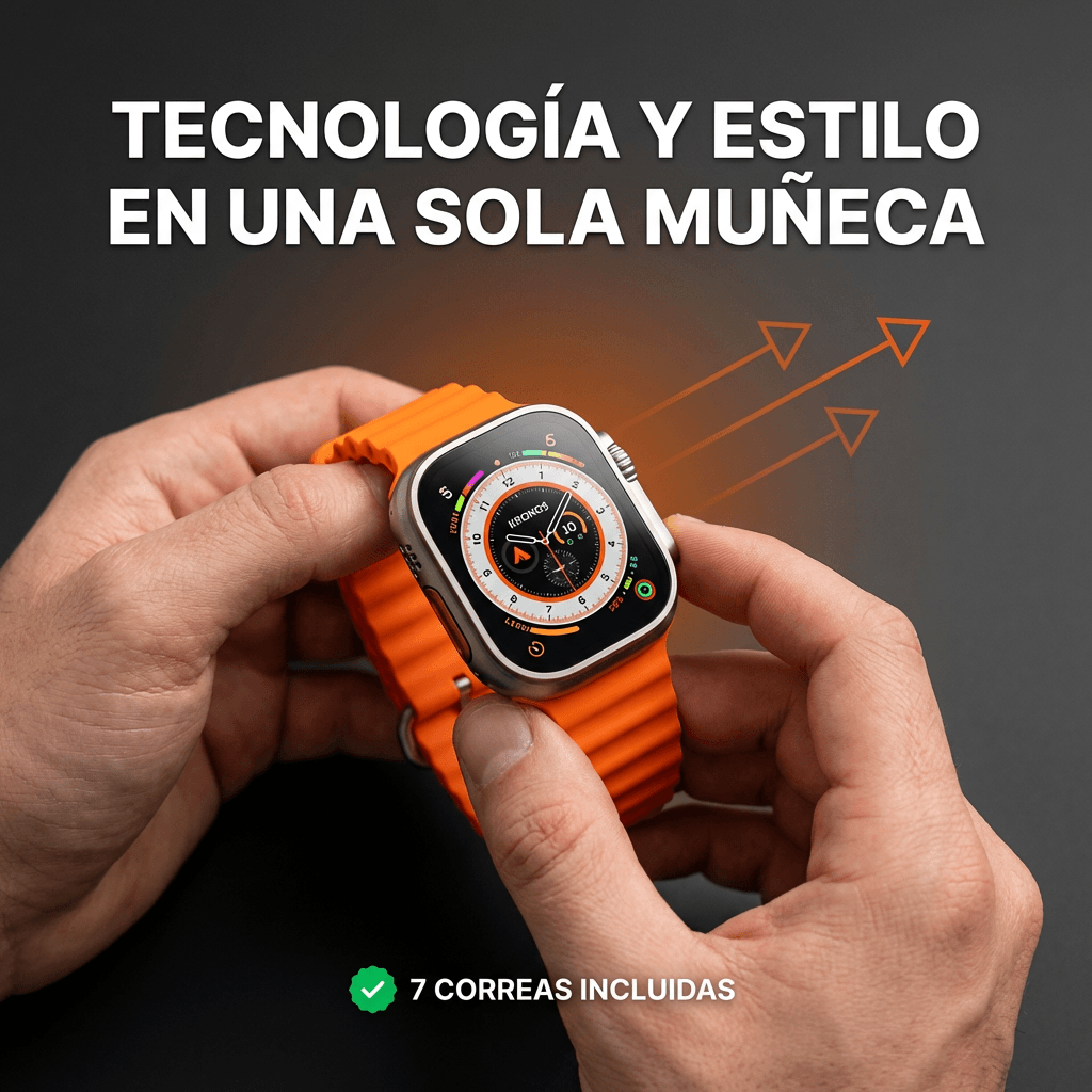 Combo Smartwatch Ultra - Reloj inteligente + audífonos + 7 correas