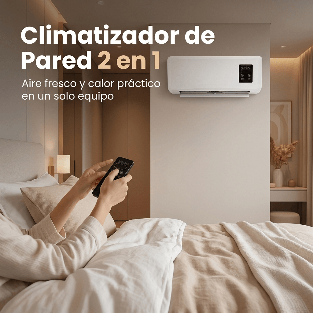 Climatizador eléctrico de pared 2 en 1 con función de aire fresco y calefacción