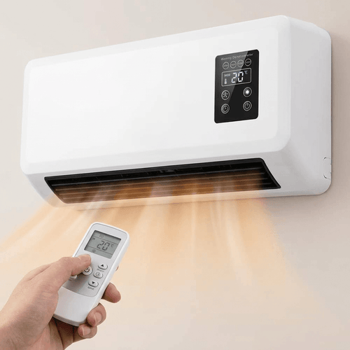 Climatizador eléctrico de pared 2 en 1 con función de aire fresco y calefacción