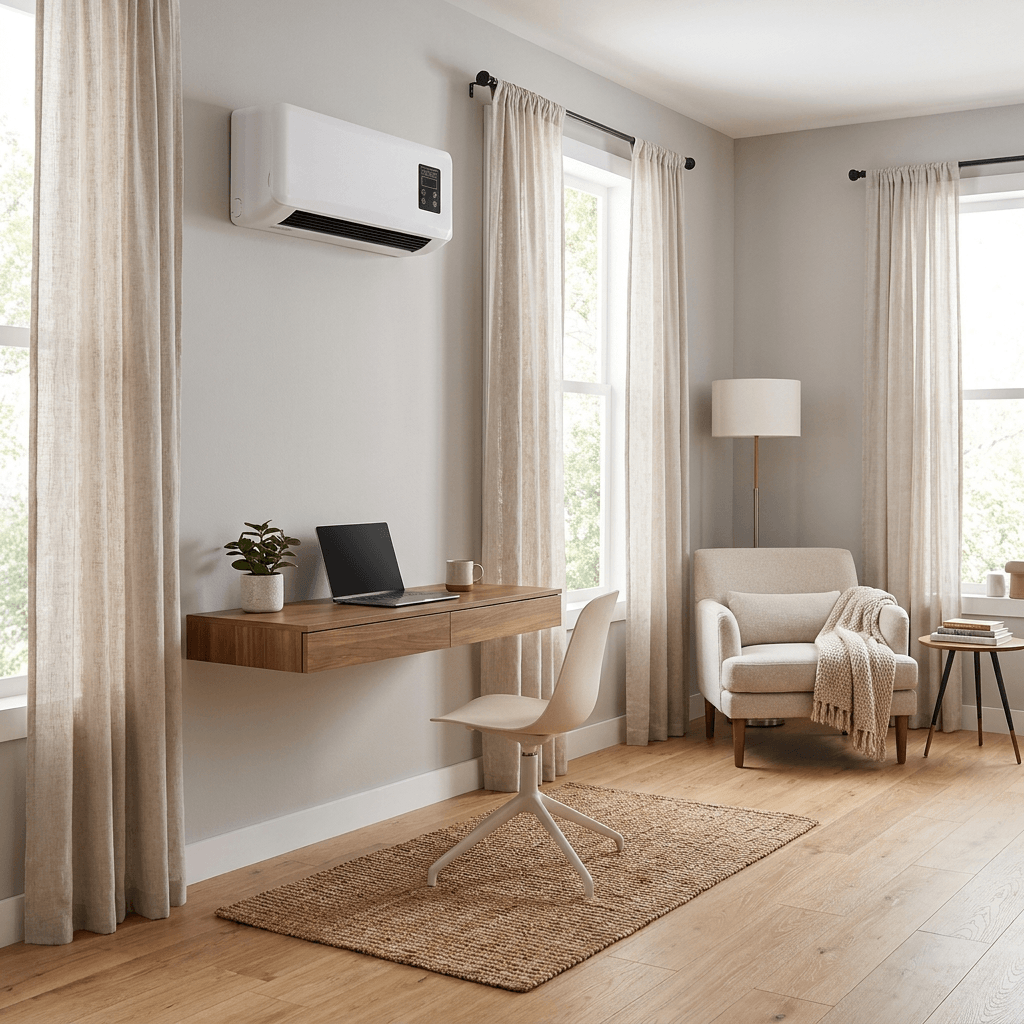 Climatizador eléctrico de pared 2 en 1 con función de aire fresco y calefacción